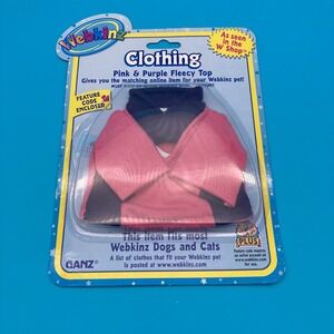 Webkinz KinzStyle Pink Purple Fleecy Top WE000069 New Sealed  Unused Code Y2K